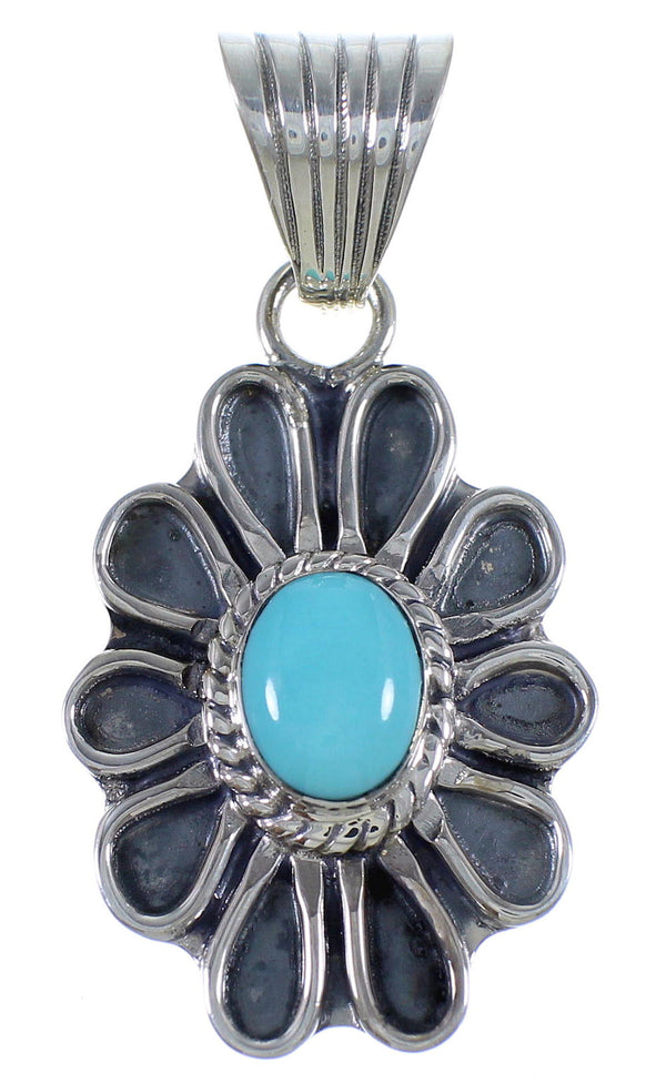 Silver Southwest Flower Turquoise Jewelry Pendant PX42932